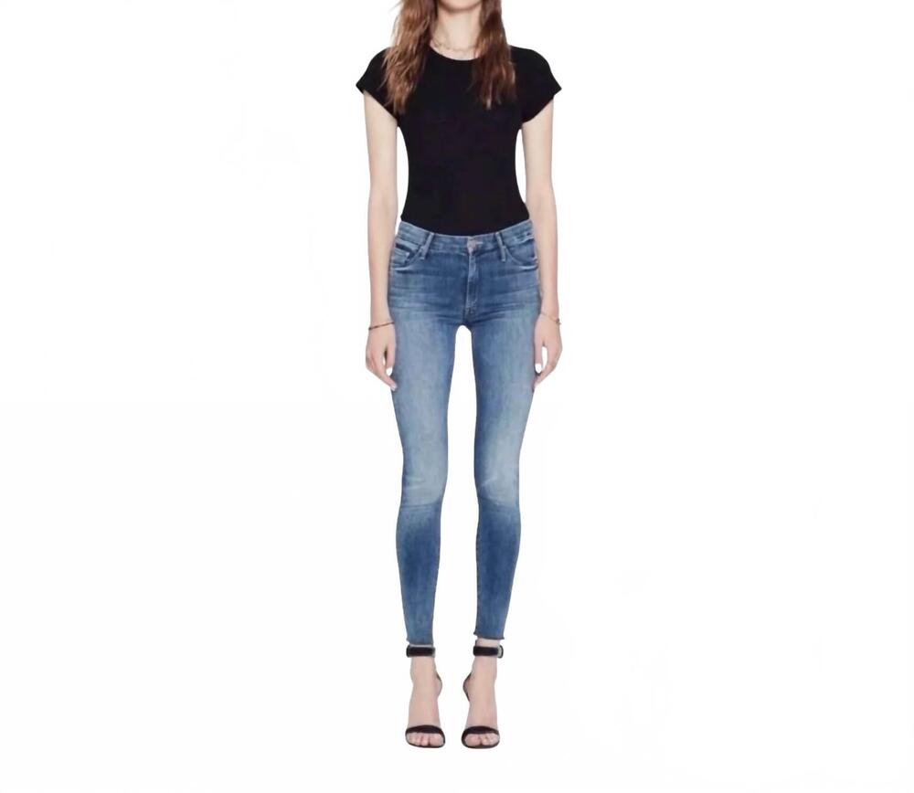 NEW MOTHER women's high waisted looker ankle fray jeans in everything we keep